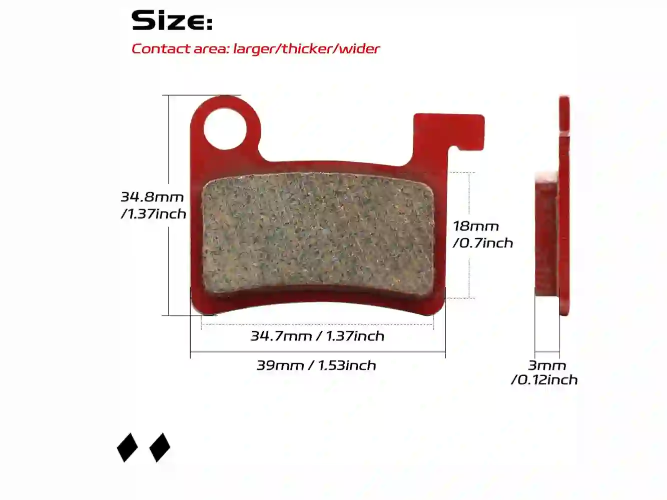 MT600 E-Bike Disc Brake Pads – 2 Pairs - Image 2