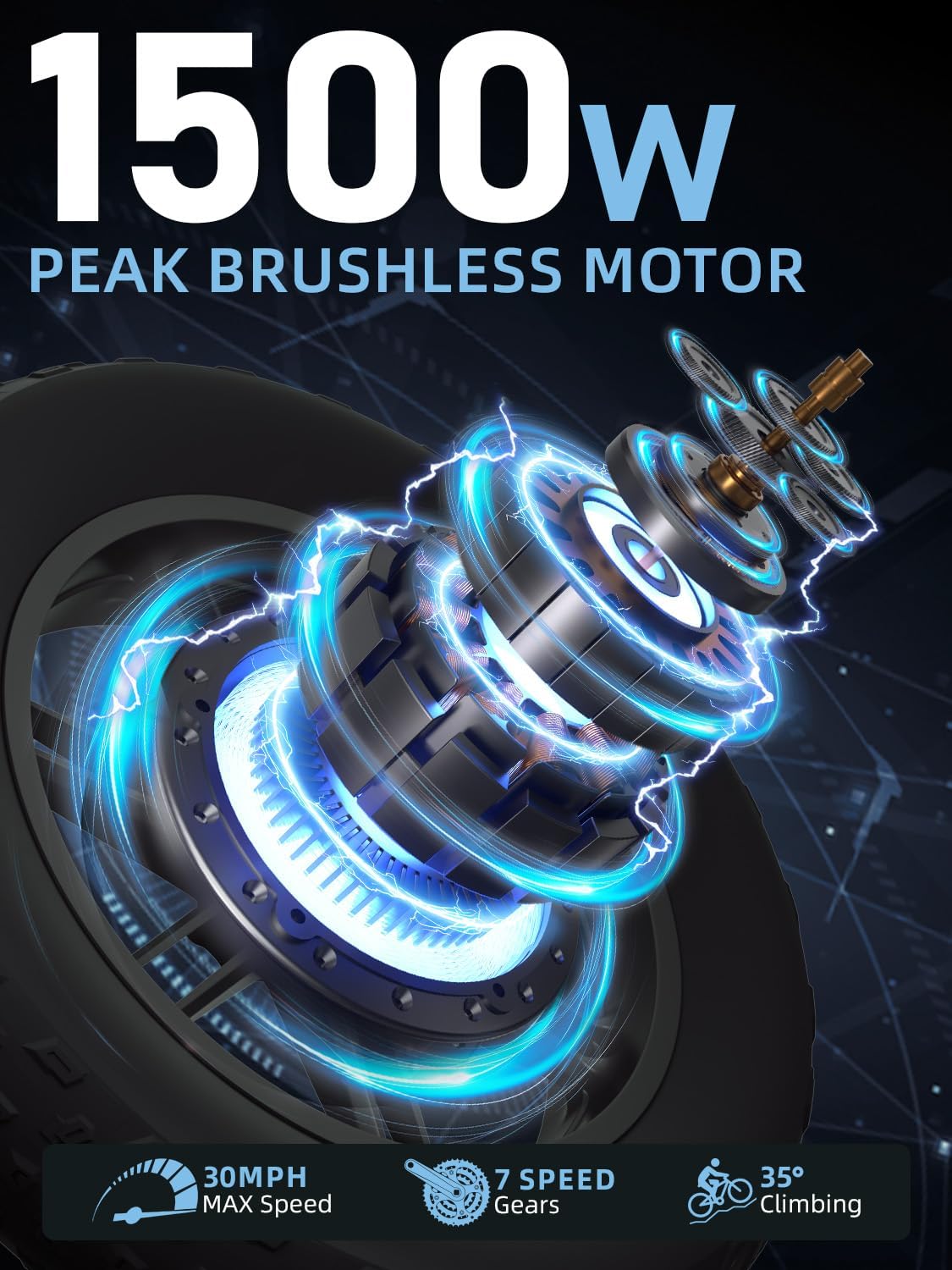 DEEPOWER 1500W Electric Dirt Bike - 30MPH Speed - Image 4