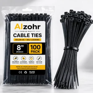 8 Inch Heavy Duty Cable Ties – 100 Pack Zip Ties