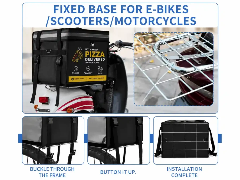 Bag installation for delivery scooters