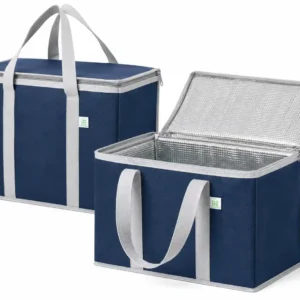 Heavy Duty Insulated Cooler Bag with Zipper for Grocery Shopping