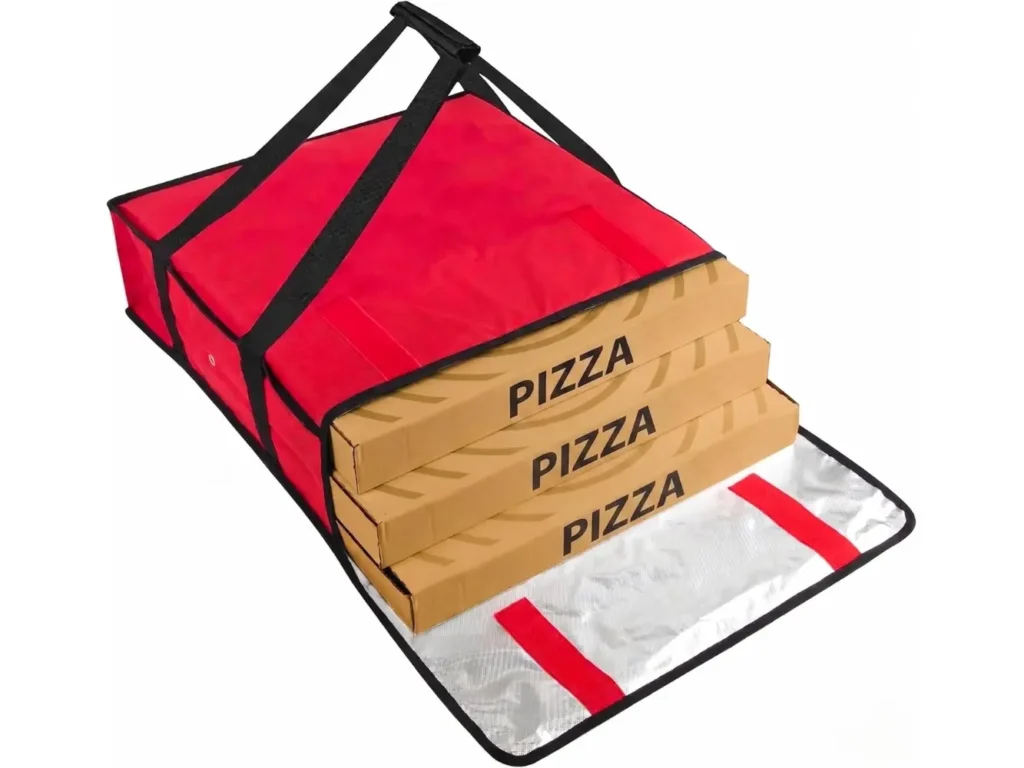 Heavy Duty Red Pizza Delivery Bag with Reinforced Handle