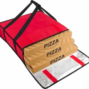 Heavy Duty Red Pizza Delivery Bag with Reinforced Handle