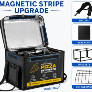 Magnetic stripe pizza delivery bag